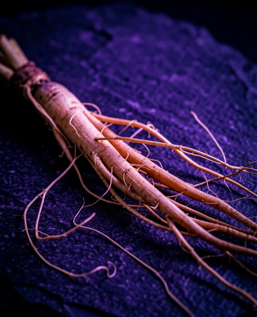 Ginseng root macro photography